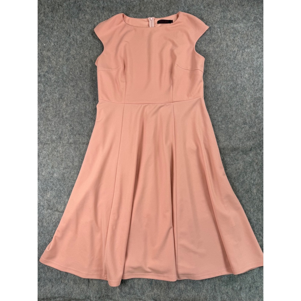 Dress Tells Peach Pink Fit and‎ Flare Cap Sleeve A-Line Midi Dress Womens 2XL